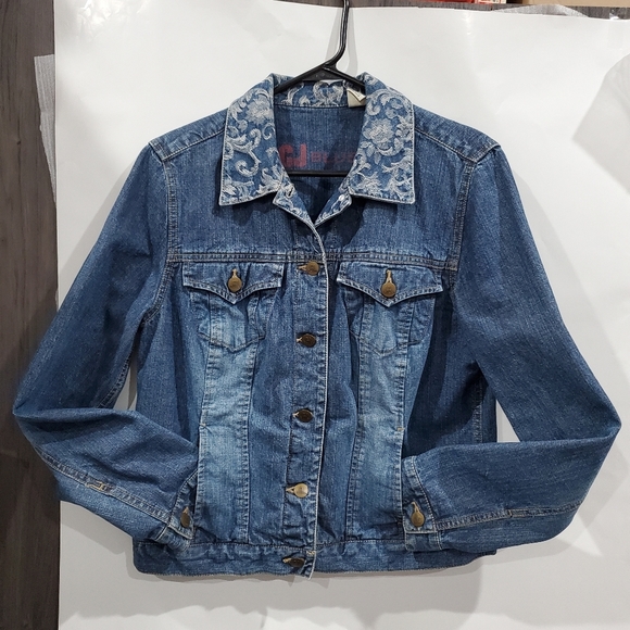 Denim Oversized Jacket Size M 💙 Yellowstone Wardrobe Western Jean - Picture 7 of 8